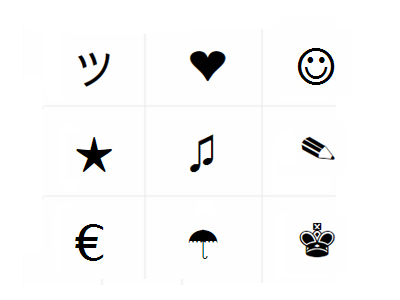 Paste copy symbols and ᐈ Symbols