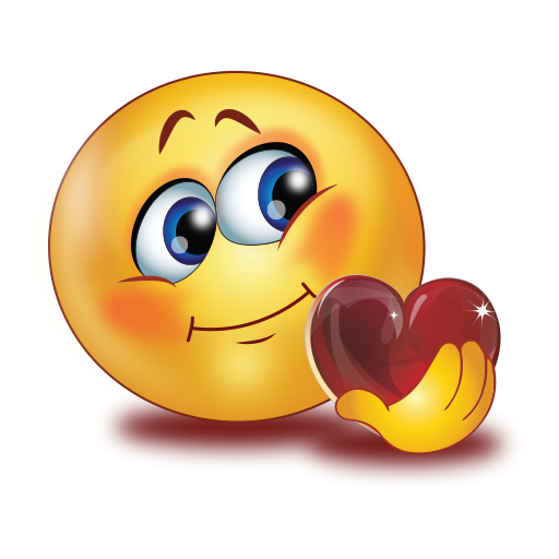 Shy Big Glossy Red Heart Emoji