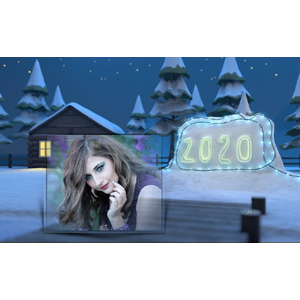 Happy New Year 2020 Snow House photo effect