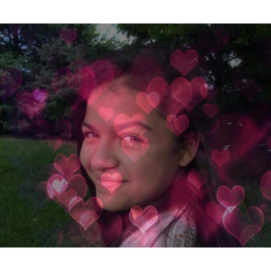 Pink Red Hearts photo effect