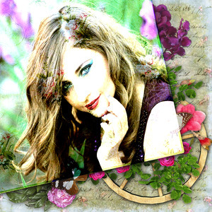 Your Photo On The Card With Flowers photo effect