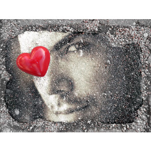 Your Picture On A Stone Gray Heart photo effect