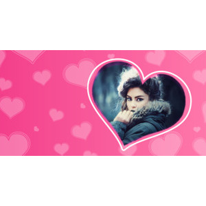 Your Picture On The Heart And Background Pink photo effect