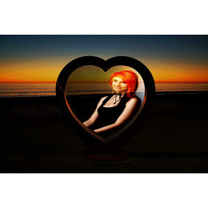 Your Picture On The Heart In The Sunset photo effect