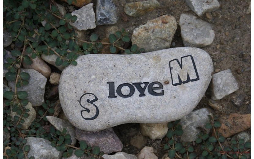 Your Lover On A Stone And The Word Love Postcard