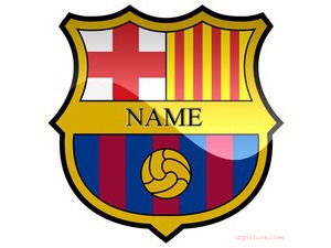 write name on barcelona logo