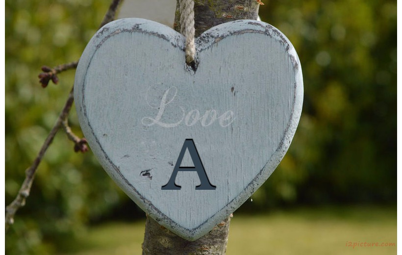 Your Lover's Name On The Heart Hanging From Wood Postcard