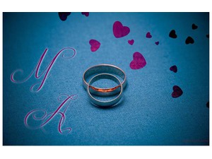 Your lover's name on the marriage blue background Ring 4
