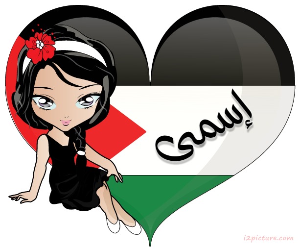 Palestine Flag Girl Heart Postcard