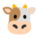 Cow Face u1f42e Icon 128 x 128