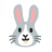 Rabbit Face u1f430 Icon 48 x 48