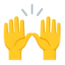 Person Raising Both Hands In Celebration u1f64c Icon 128 x 128