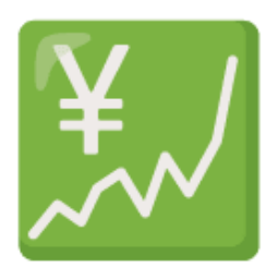 Chart With Upwards Trend And Yen Sign u1f4b9 Icon 256 x 256