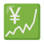 Chart With Upwards Trend And Yen Sign u1f4b9 Icon 64 x 64