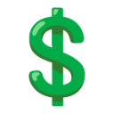Heavy Dollar Sign u1f4b2 Icon 128 x 128