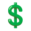 Heavy Dollar Sign u1f4b2 Icon 64 x 64