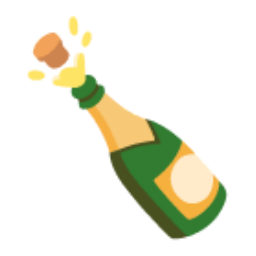 Bottle With Popping Cork u1f37e Icon 256 x 256