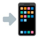 Mobile Phone With Arrow u1f4f2 Icon 128 x 128