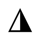 Up Pointing Triangle With Right Half Black u25EE Icon 128 x 128