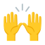 Person Raising Both Hands In Celebration u1f64c Icon 64 x 64