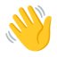 Waving Hand Sign u1f44b Icon 64 x 64