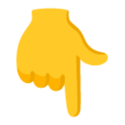 White Down Pointing Backhand Index u1f447 Icon 256 x 256