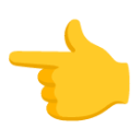 White Left Pointing Backhand Index u1f448 Icon 128 x 128