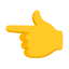 White Left Pointing Backhand Index u1f448 Icon 64 x 64
