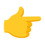 White Right Pointing Backhand Index u1f449 Icon 64 x 64