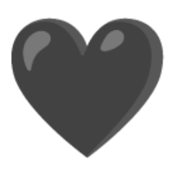 Black Heart u1f5a4 Icon 256 x 256