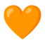 Orange Heart u1f9e1 Icon 64 x 64