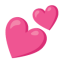 Two Hearts u1f495 Icon 64 x 64