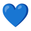 Blue Heart u1f499 Icon 64 x 64