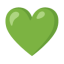Green Heart u1f49a Icon 64 x 64