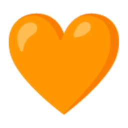 Orange Heart u1f9e1 Icon 256 x 256