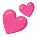 Two Hearts u1f495 Icon 128 x 128