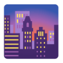 Cityscape At Dusk u1f306 Icon 128 x 128