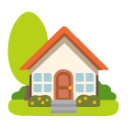 House With Garden u1f3e1 Icon 128 x 128