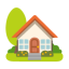 House With Garden u1f3e1 Icon 64 x 64