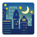 Night With Stars u1f303 Icon 128 x 128