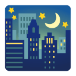 Night With Stars u1f303 Icon 256 x 256