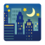 Night With Stars u1f303 Icon 64 x 64