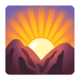 Sunrise Over Mountains u1f304 Icon 256 x 256