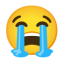 Loudly Crying Face u1f62d Icon 64 x 64