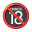 No One Under Eighteen u1f51e Icon 64 x 64