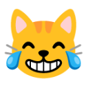Cat Face With Tears Of Joy u1f639 Icon 128 x 128