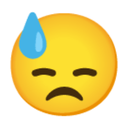 Face With Cold Sweat u1f613 Icon 256 x 256