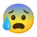 Face With Open Mouth And Cold Sweat u1f630 Icon 128 x 128