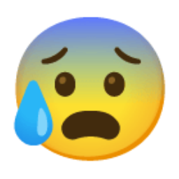 Face With Open Mouth And Cold Sweat u1f630 Icon 256 x 256