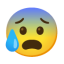 Face With Open Mouth And Cold Sweat u1f630 Icon 64 x 64
